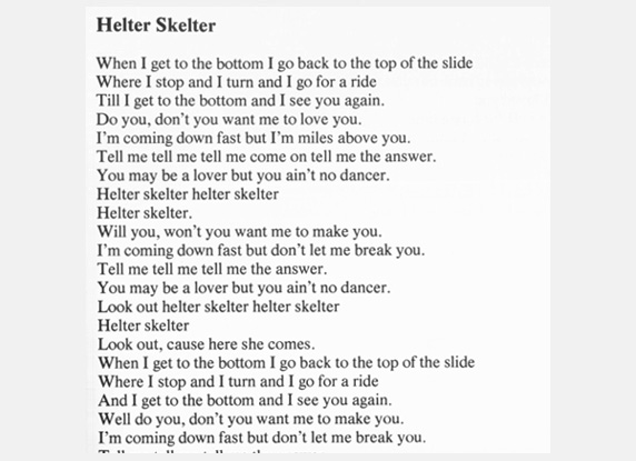 Helter Skelter Lyrics