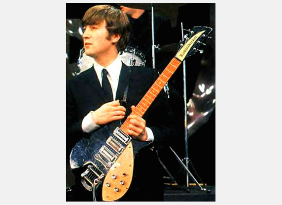 John Lennon with his Rickenbacker